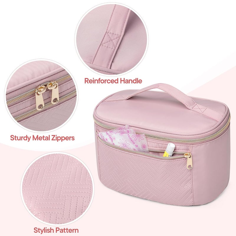 Fasrom Wearable Breast Pump Bag Compatible with Momcozy, Medela and Elvie Hands Free Pumps, Portable Carrying Case with Waterproof Mat for Working Moms Travel, Pink (Bag Only, Patent Design) - Image 3